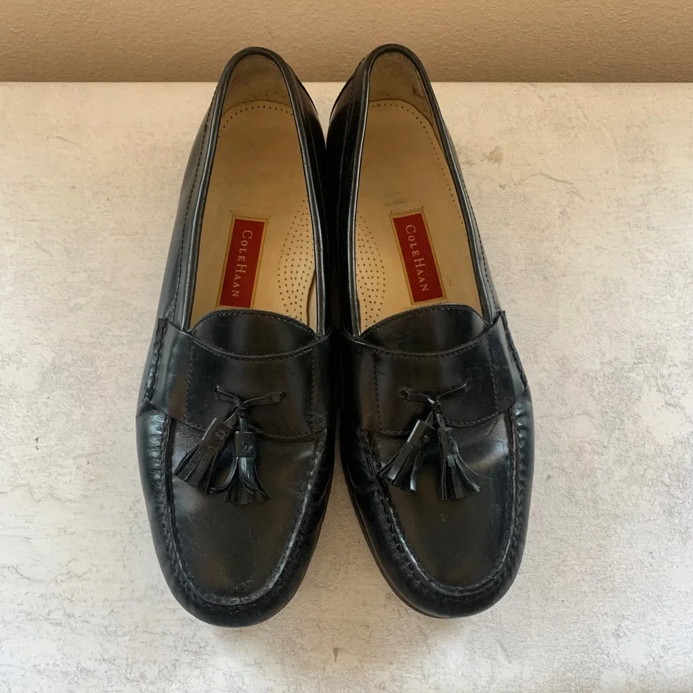 Cole Haan Pinch Maine Classic Tassel Loafers Black Leather Men's 13D C03506